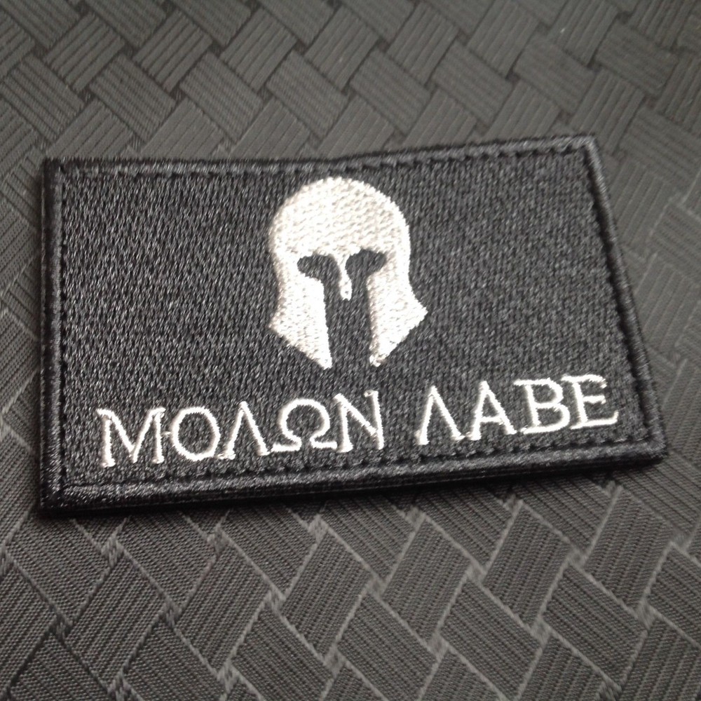 2PCS MOAON AABE MOLON LABE TACTICAL MILITRAY HOOK&LOOP PATCH EMBROIDERED BLACK