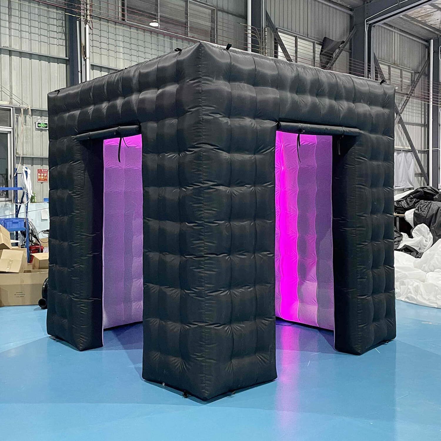 LED 360 2 Doors Photo Booth Enclosure Inflatable Backdrop Inflatable Photo Booth