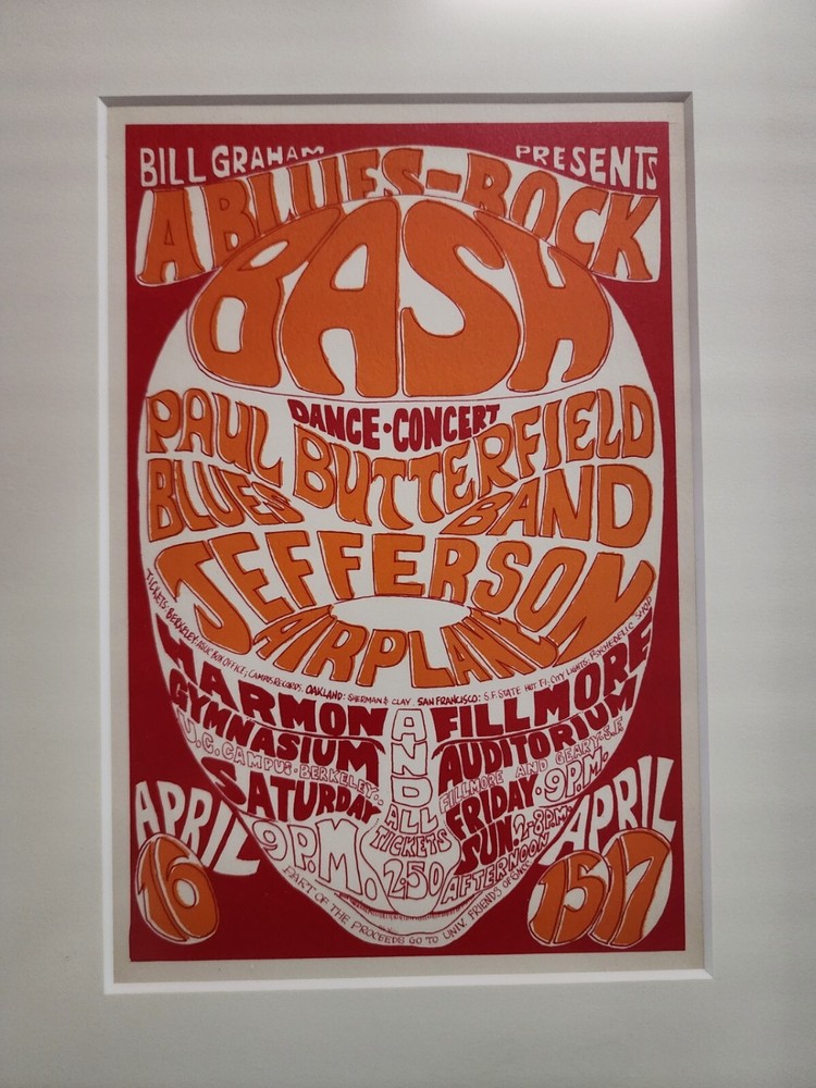 Bill Graham Fillmore BG-3 A Blues Rock Bash Postcard Framed