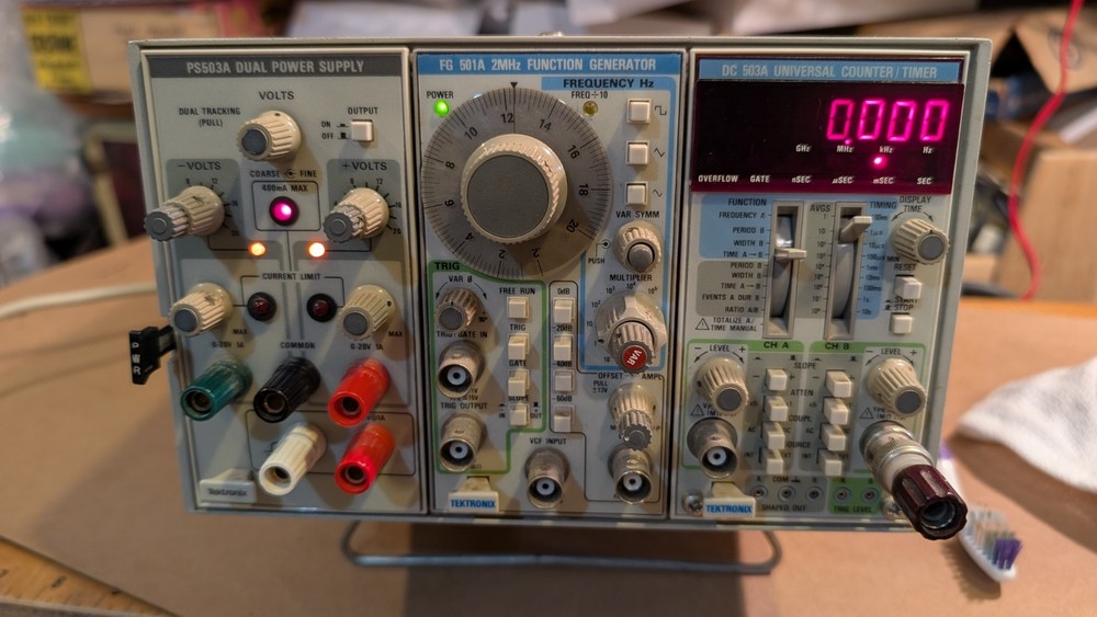 Tektronix TM503 Mainframe w/ FG501A Function Generator PS503A & DC 503A