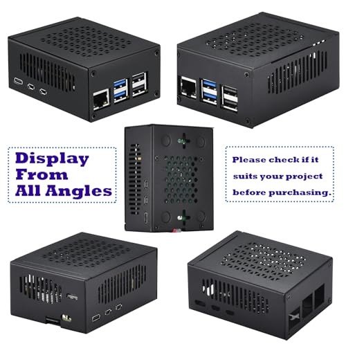 Metal Case for Raspberry Pi 5, Support Pi 5 Active Cooler, Support PCIe to M2
