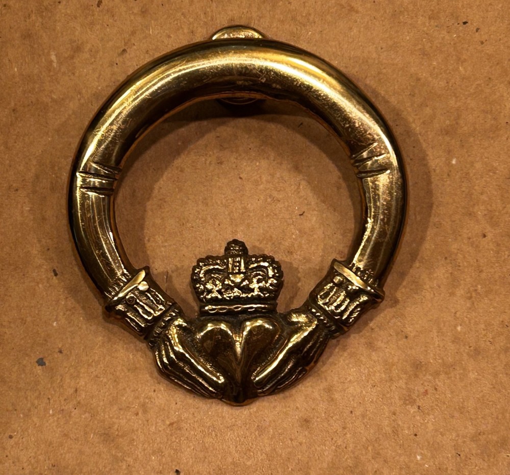 Genuine Celtic Brassware Solid Brass Claddagh Door Knocker