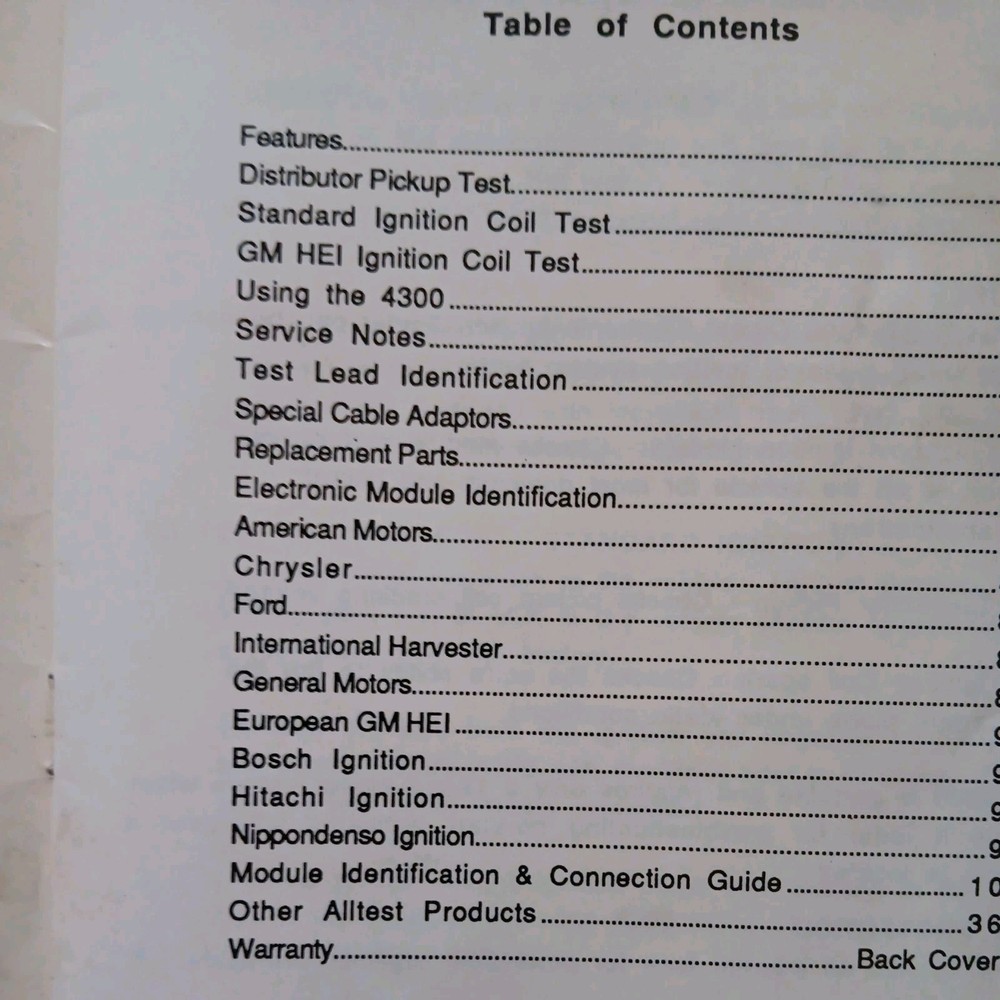 Alltest Model 4300 Digital Electronic Ignition Module Tester Used