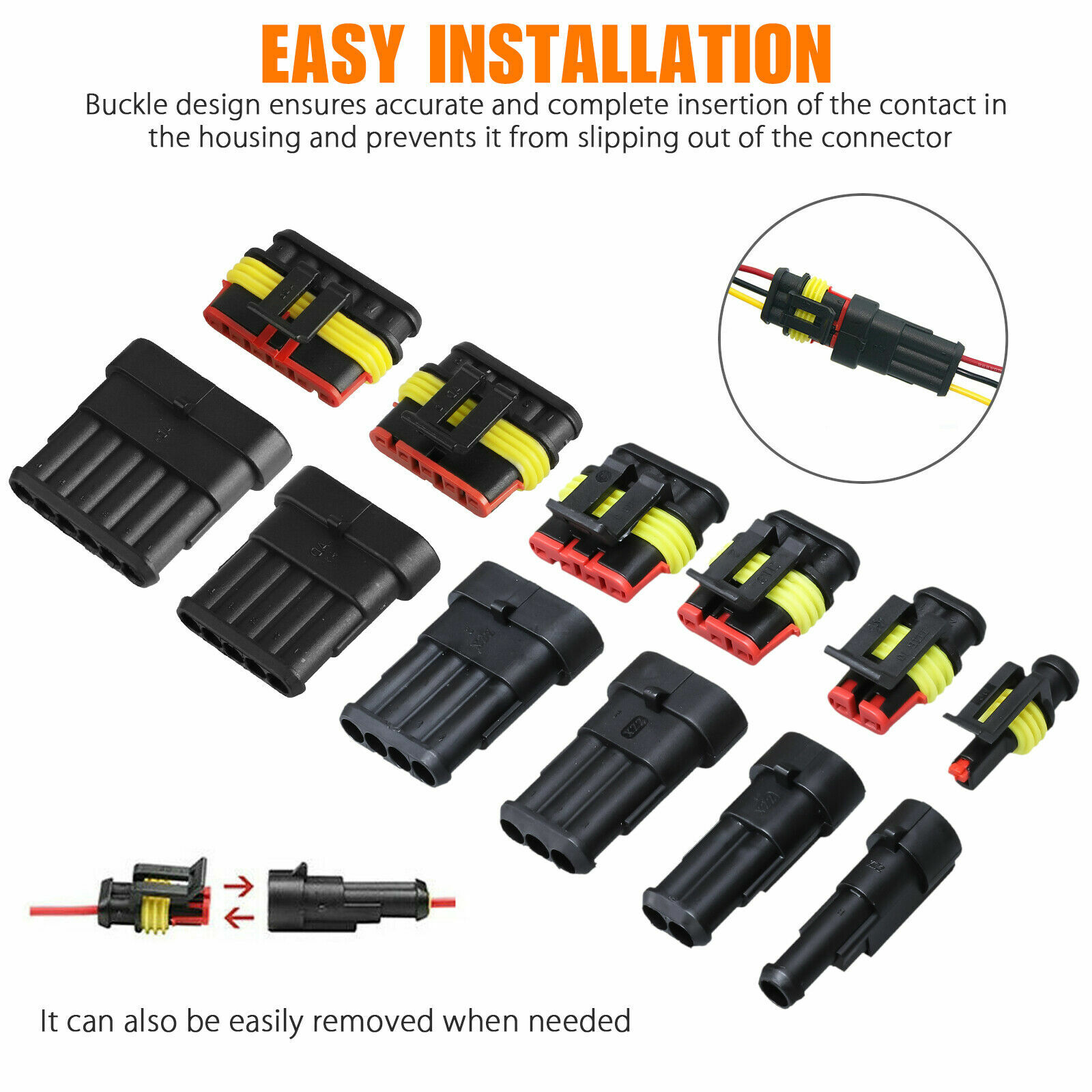 708Pcs 1-6 Pin Car Automotive Waterproof Electrical Wire Connector Plug Kit Set