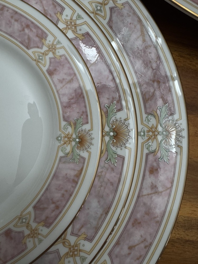 46pc Lenox Fine Bone China Venetian Marble Pattern, 8/5 Piece Place Setting MINT