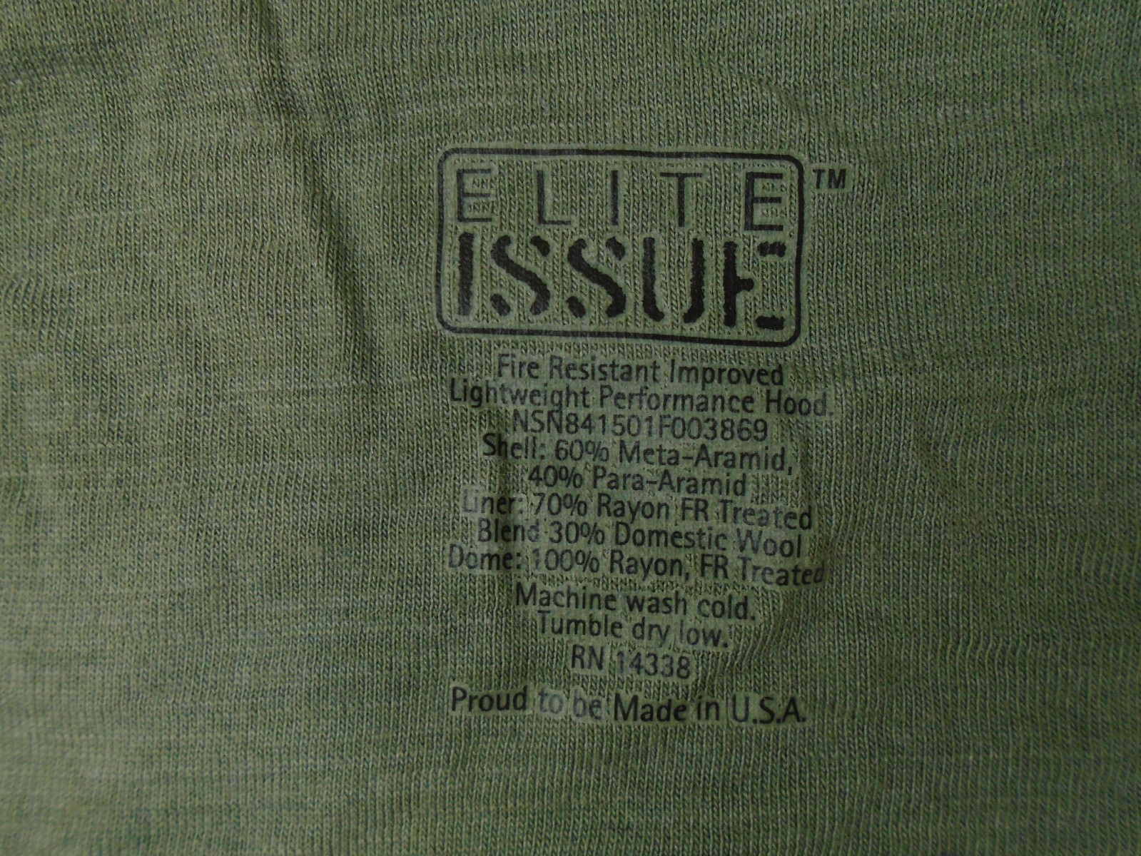 US Military Army Elite Issue Lightweight FR Hood Mask Balaclava New 247-K