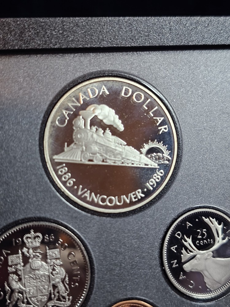 1986 Canada 7 Coin Proof Set - Double Silver Dollar