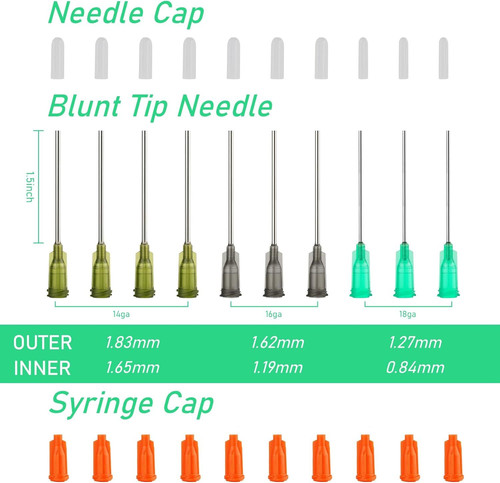 10ml Glue Applicator Syringe with 14G 16G 18G Blunt Tip Needle and Cap,...