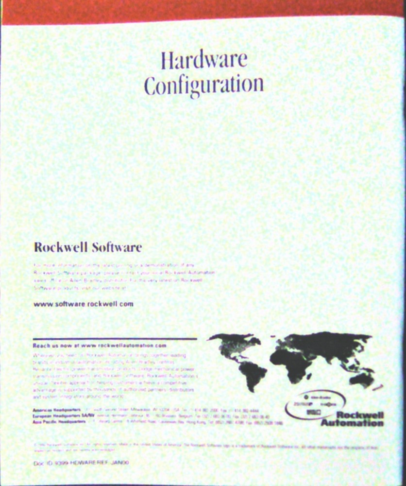 ROCKWELL SOFTWARE HARDWARE CONFIGURATION 9399-HDWAREREF-JAN0 REFERENCE GUIDE