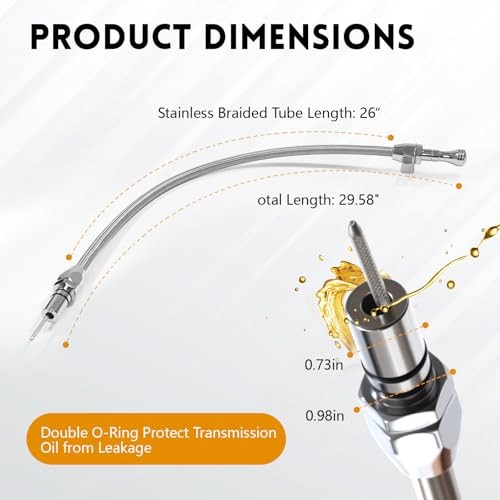 TH700R4 4L60E 4L80E Firewall Mounted Trans FLEXABLE Dipstick Compatible with