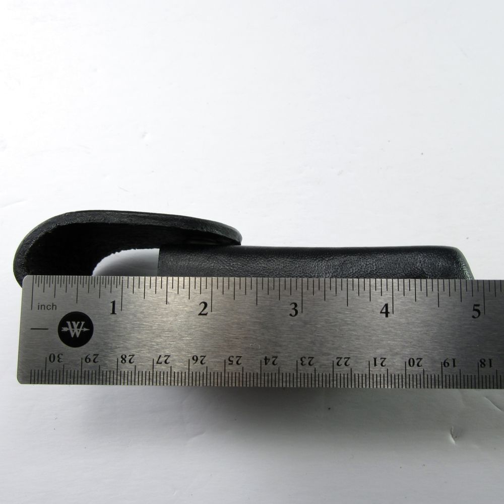 NEW Pocket Knife Sheath Black Genuine Leather Belt Case For 5" Folding Knife