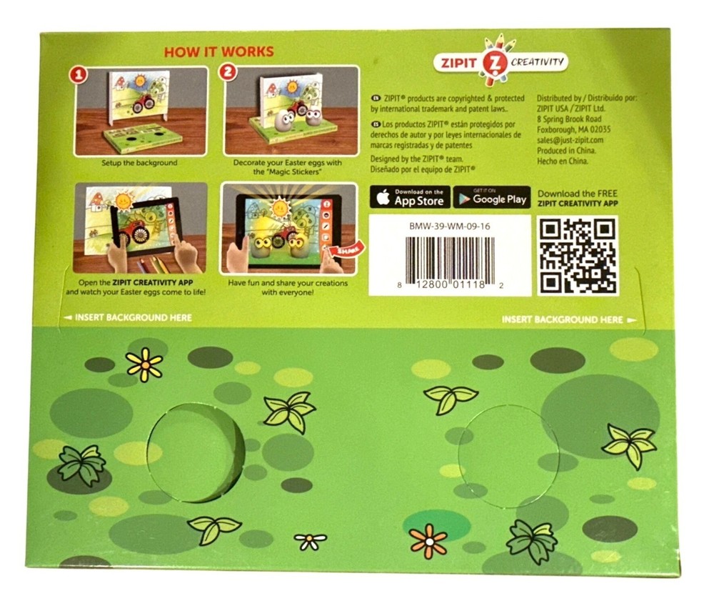 Zipit Creativity INTERACTIVE Easter Egg Decorating Kit Magic Stickers & Free App