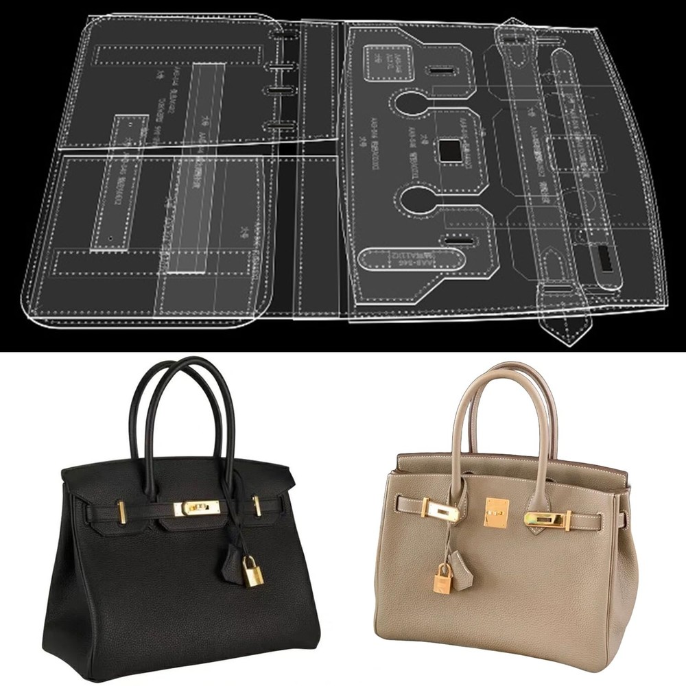 RIVEENY Handbag Acrylic Template Leather Bag Pattern transparently