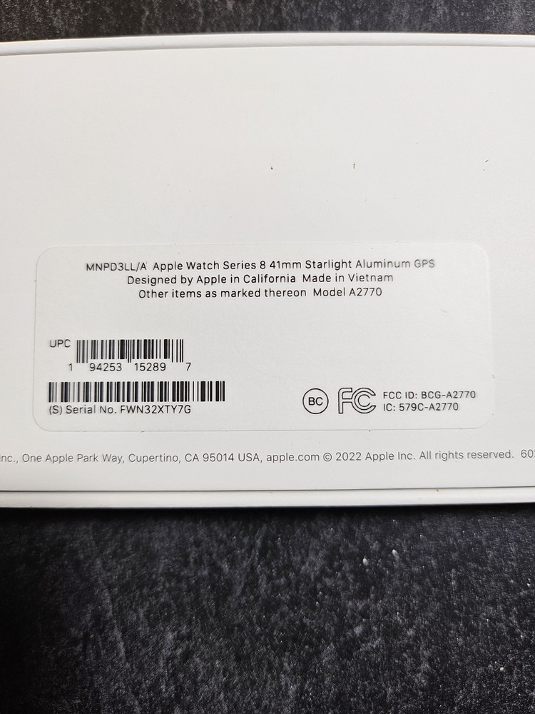 * EMPTY BOX ONLY ~ Apple Watch Series 8 ~ 41mm ~ Midnight