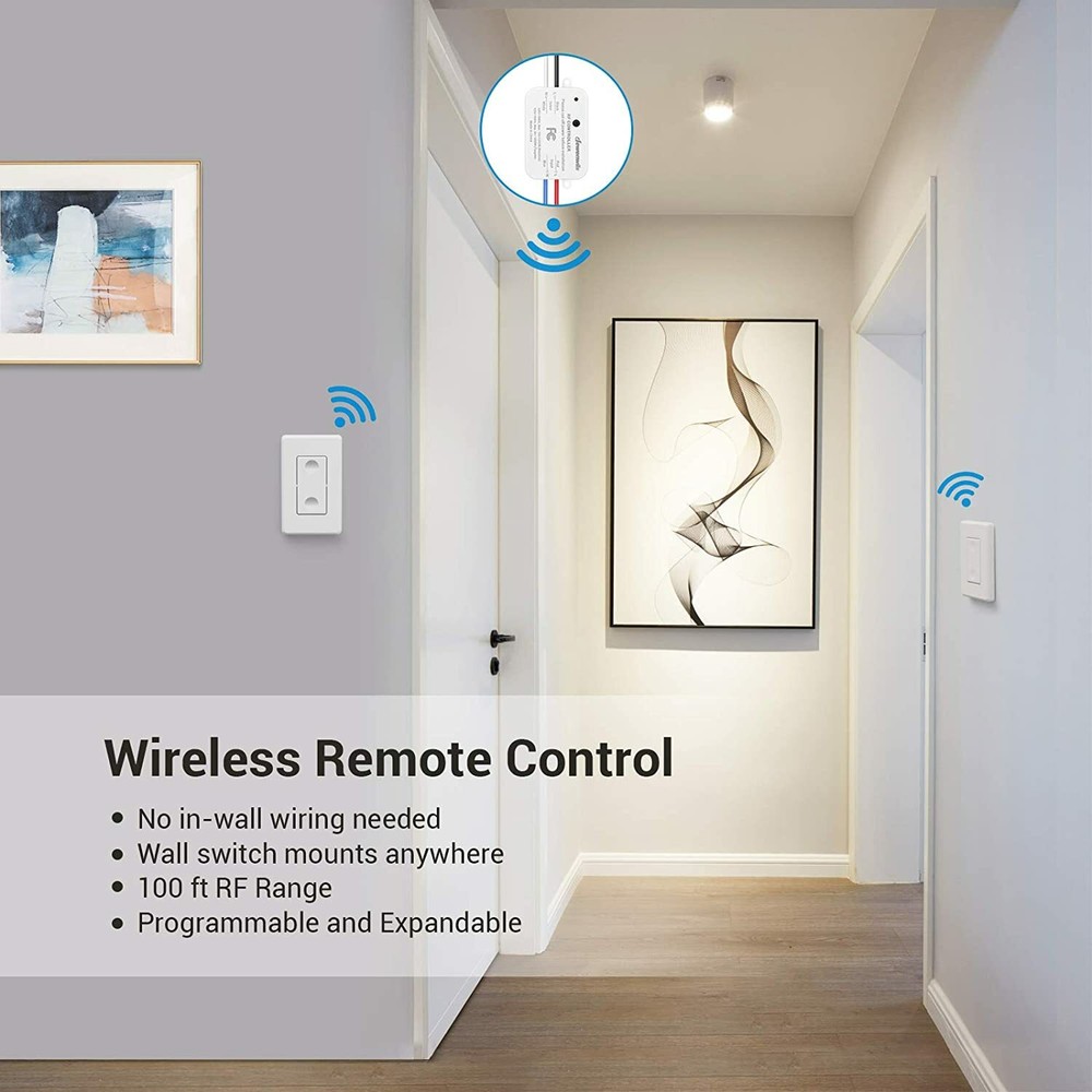 DEWENWILS Wireless Remote Control Wall Light Switch and Receiver Kit for Lamps