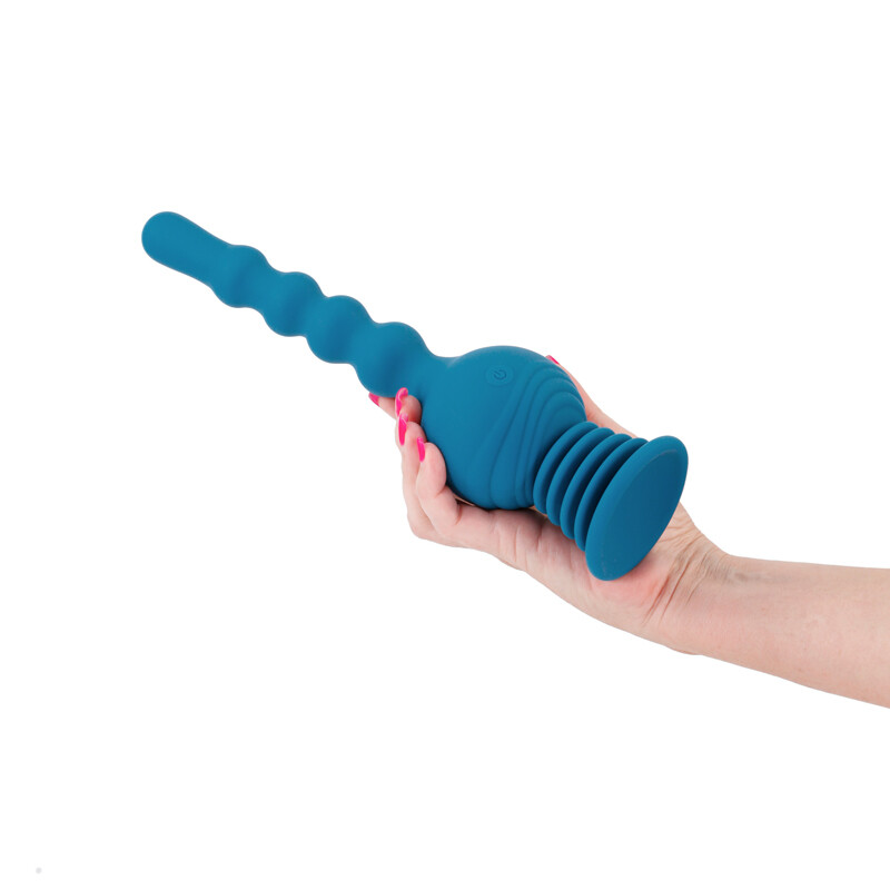 Rechargeable Rotating Silicone Vibrator With Remote Control Flexible Beaded Vibe