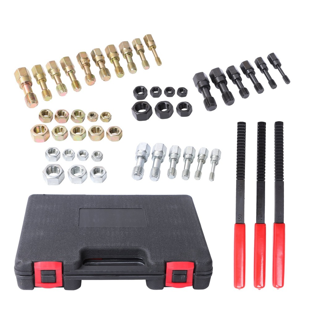 49PCS Thread Chaser Tools Set UNC UNF Metric Thread Restorer Tool Rethreading