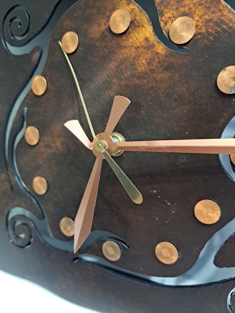 Heavy Metal Rectangular Shaped Clock MCM With Pendulum