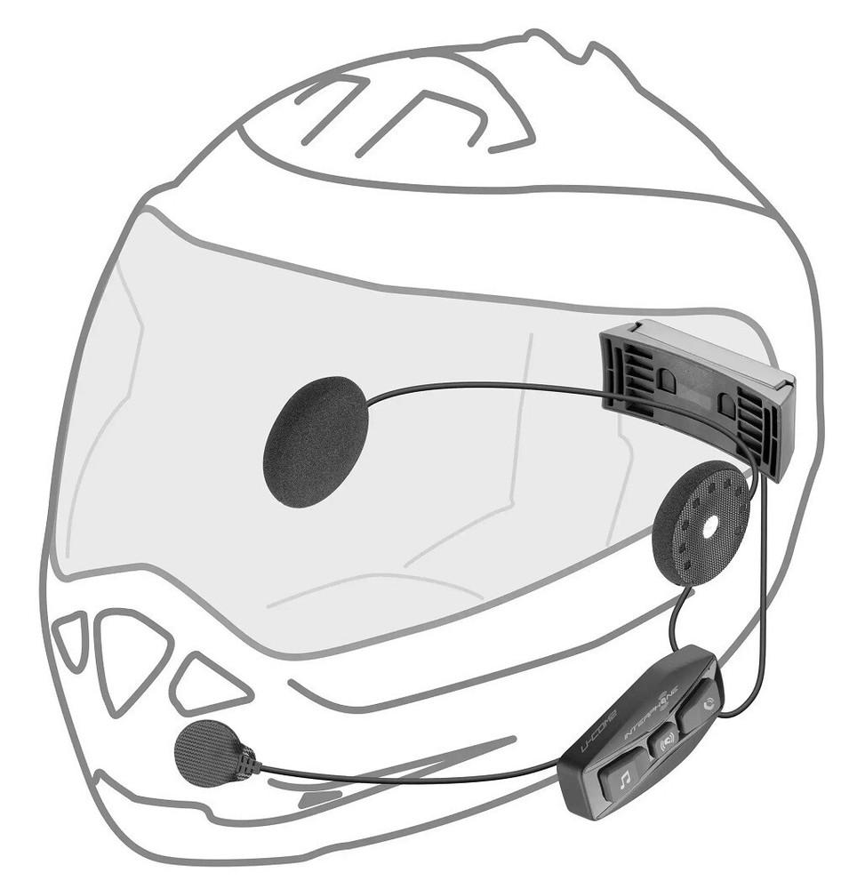 Pair Intercom Slim Motorcycle Helmet Bluetooth 5.0 INTERPHONE Ucom 4 Set 1000mt