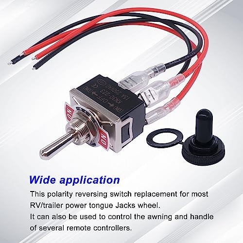12V 30A Momentary Reverse Polarity Toggle Switch for Motor Control - Waterproof