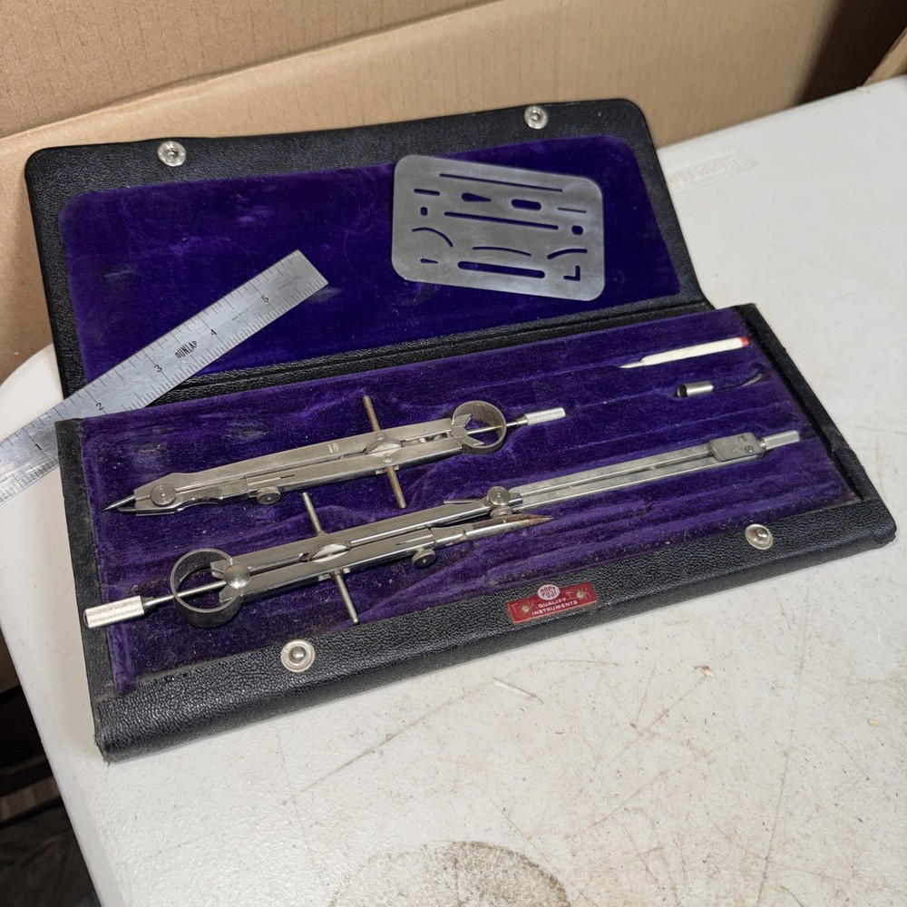 POST / Dunlap Instruments Vintage Drafting Tools Set Germany