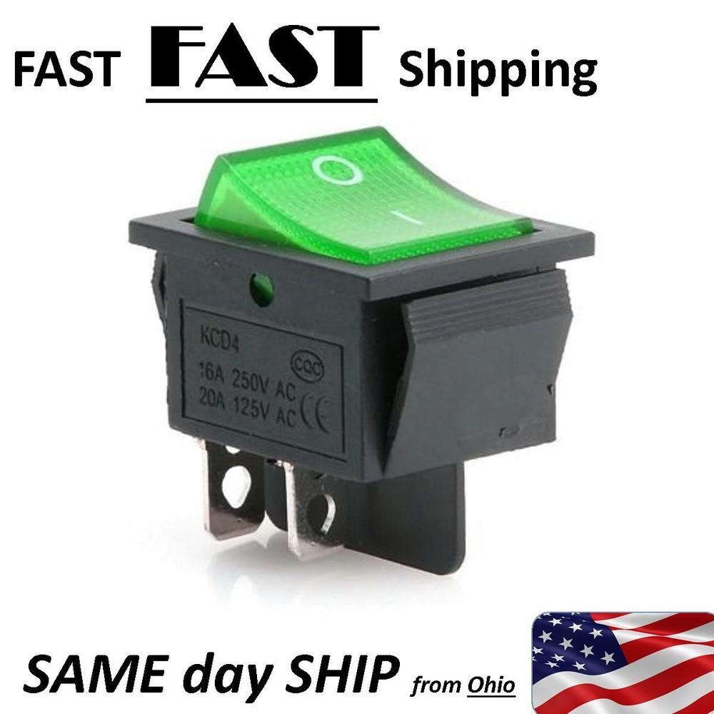 DPST switch A.C. - Green