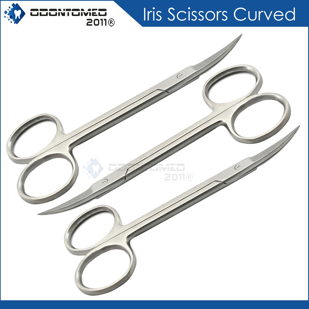 3 Iris Scissors 3.5" Curved Surgical Dental Veterinary Purpose Instruments