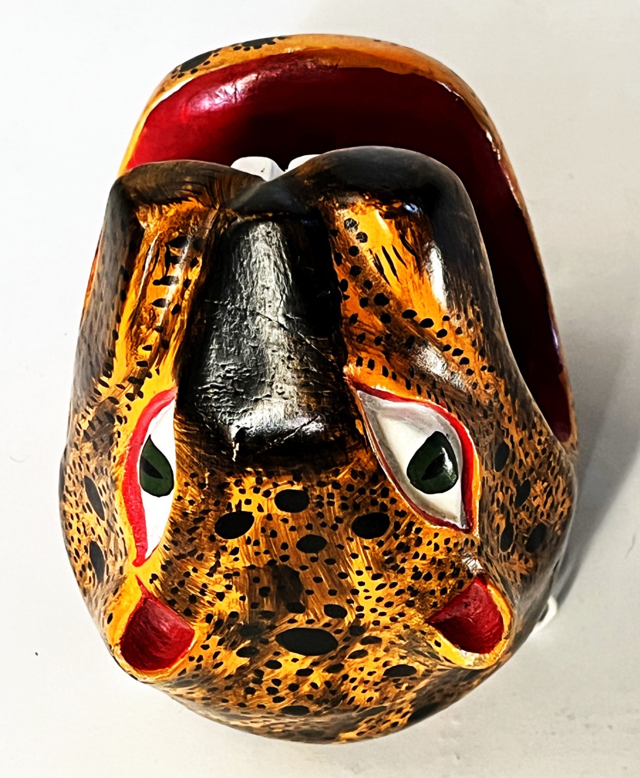 JUAN & FELIPE HORTA TOCUARO MICHOACAN WOOD MASK MEXICAN FOLK ART TIGRE SKULL