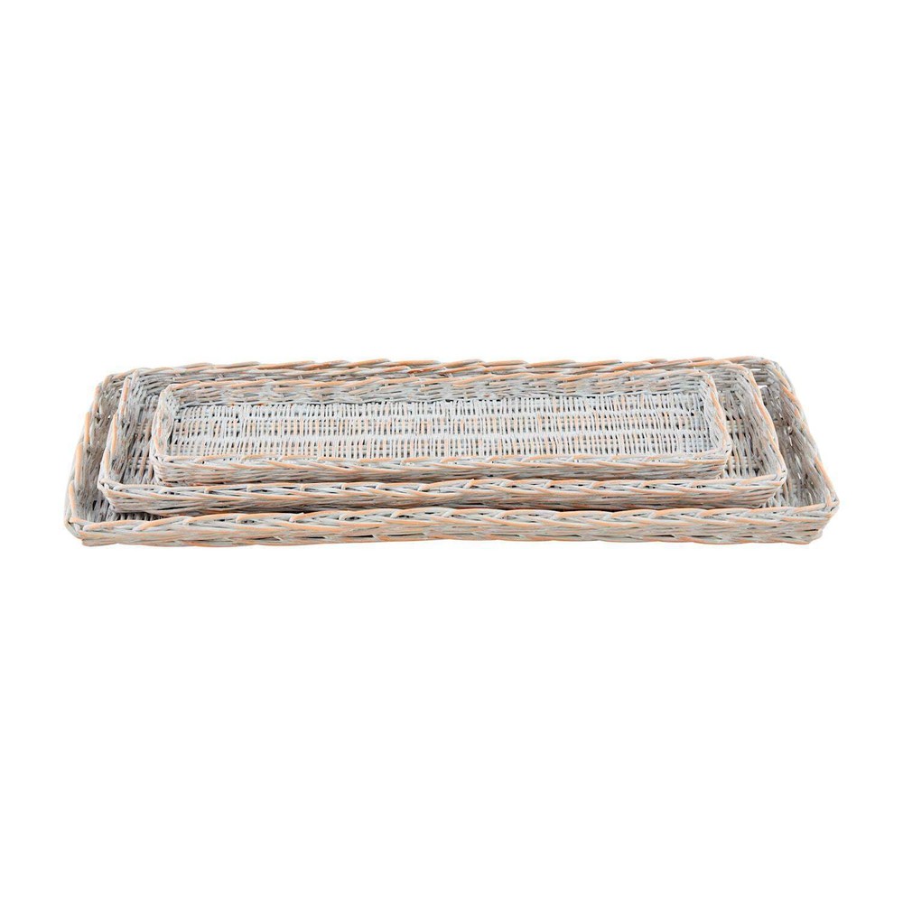 Whitewashed Willow Tray Basket | 3 Sizes