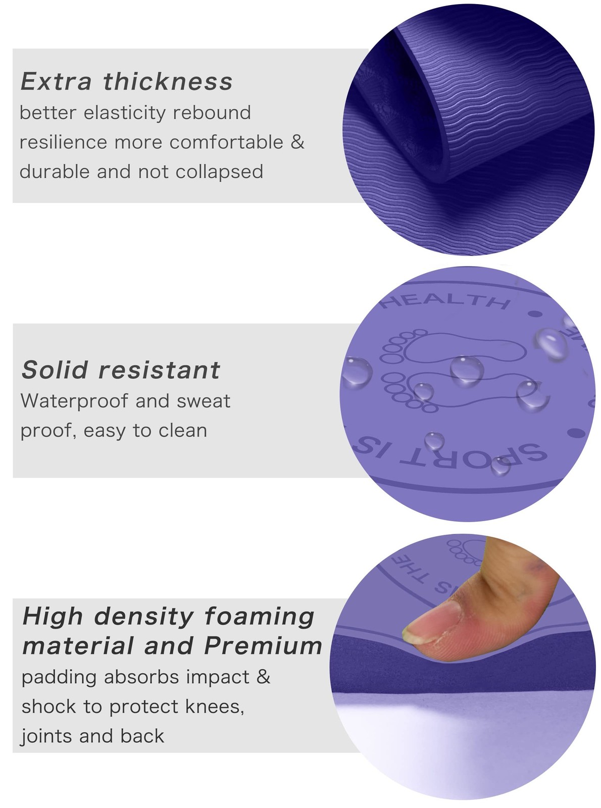 Jump Rope Mat Shockproof Exercise Skipping Mat All-Purpose Extra Thick High D...