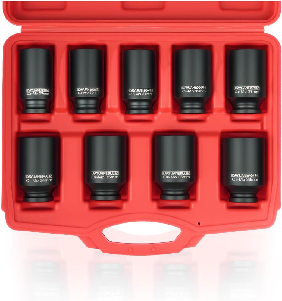 9Pcs Axle Nut Impact Socket Bundle Ball Joint Press U-Joint Removal Installer Ki