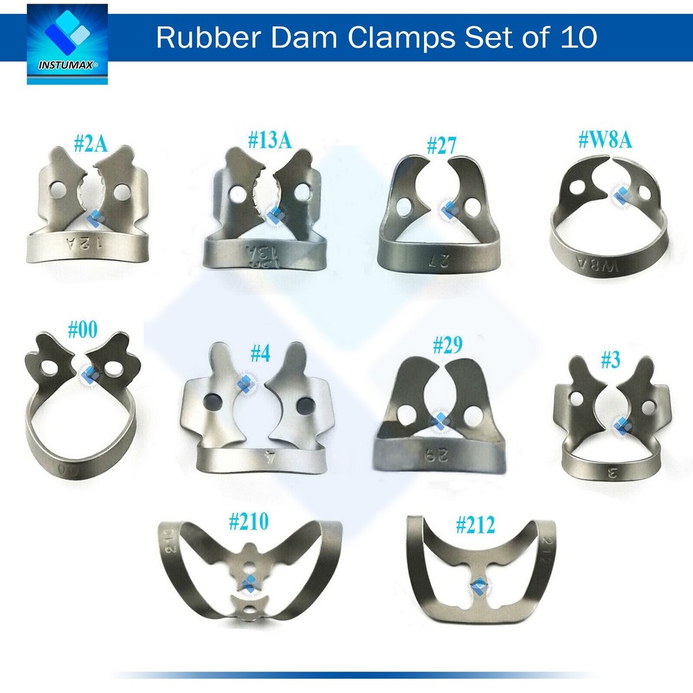 Endodontic Rubber Dam Clamp Set Universal Stoke Forceps for Upper & Lower Molar