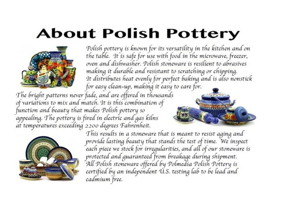 Polish Pottery Small Casserole ~ Tree Pattern