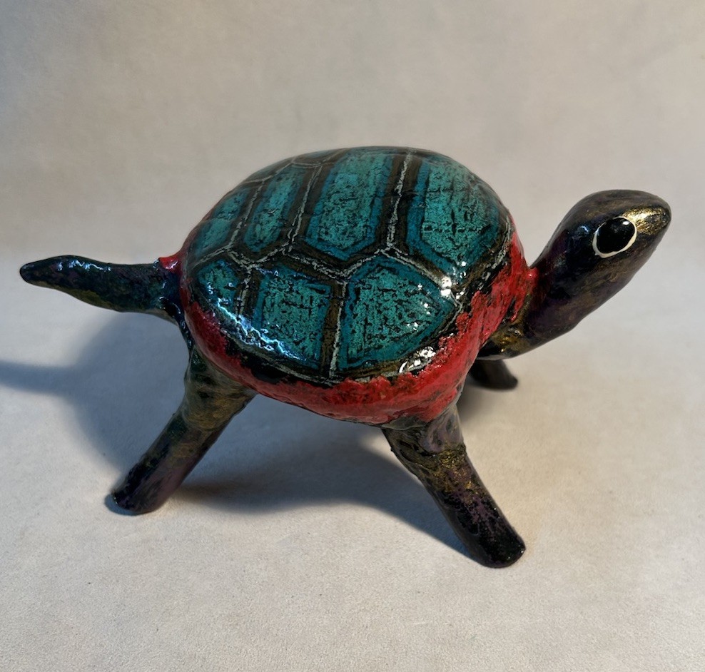 VTG Mixed Materials Handmade Turtle Figurine