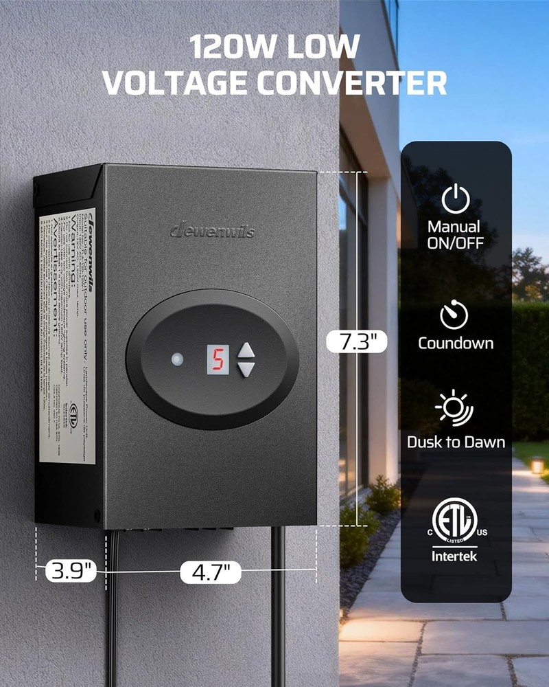 Low Voltage Transformer with Built-in Dusk to Dawn Sensor