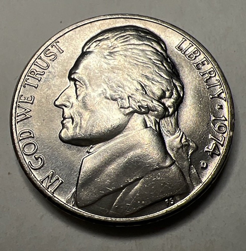 1974 D Jefferson Nickel Full Steps and errors rare
