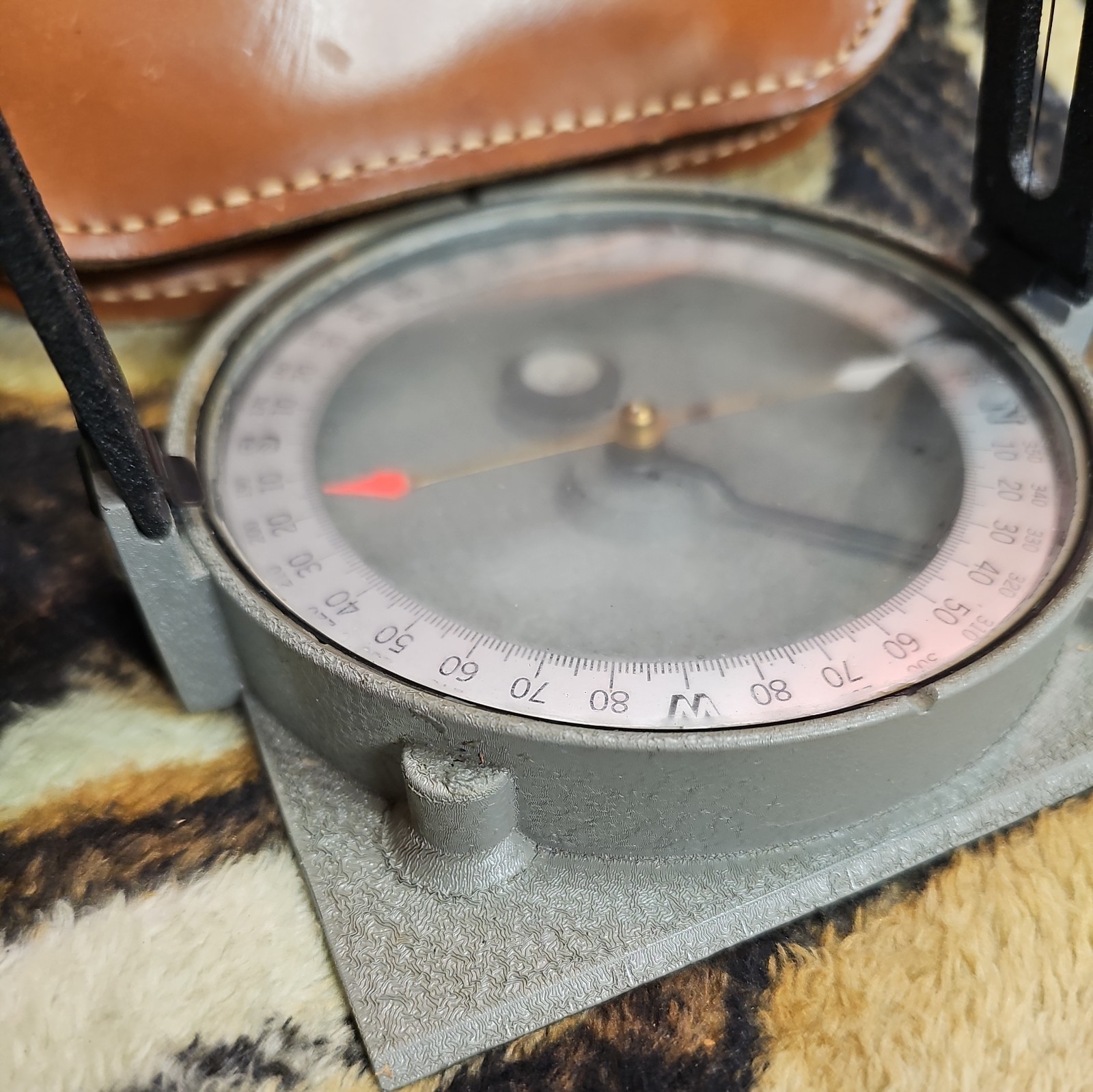 Vintage Antique Surveyors Compass Warren Knight Co Philadelphia PA W/pouch