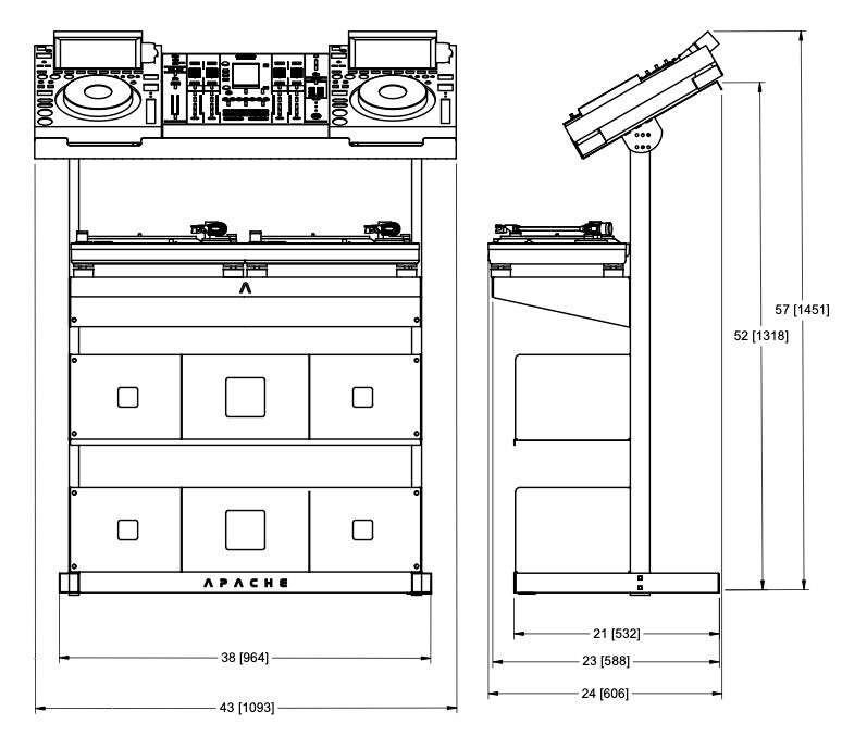 Apache Compact DJ Workstation for Technics, Pioneer, CDJ, XDJ, AZ, OPUS