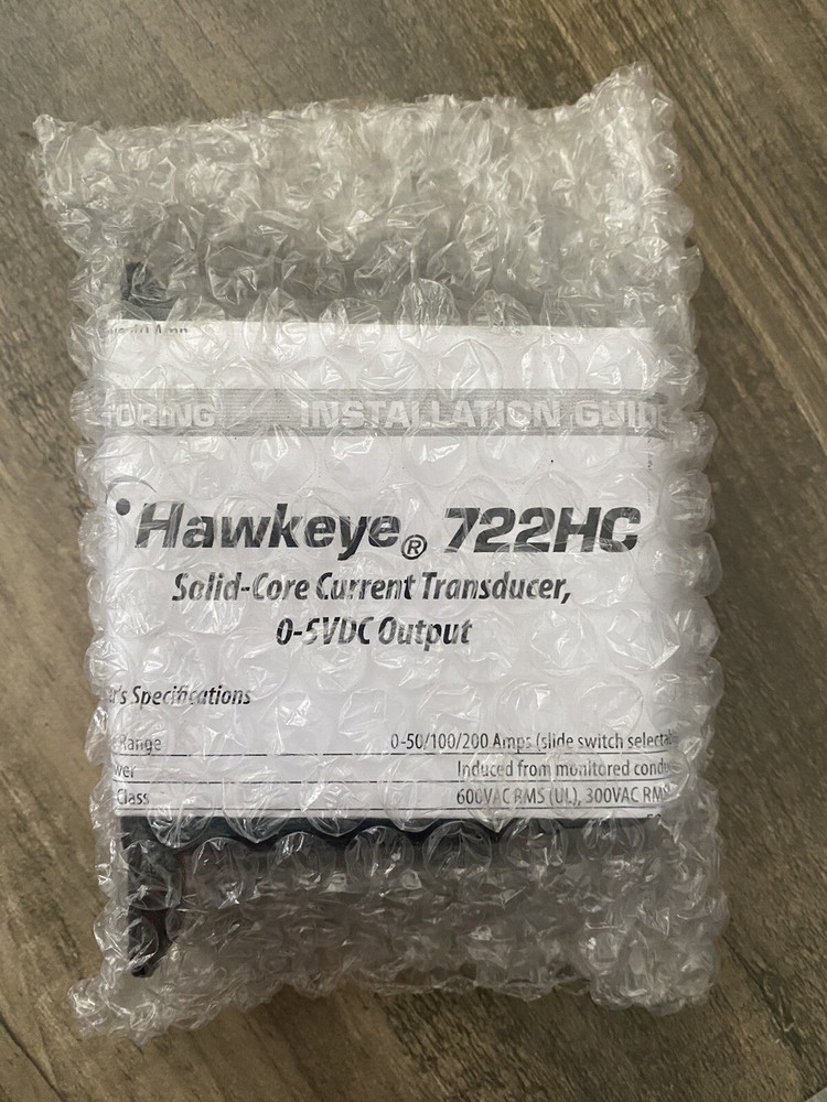 Hawkeye 722HC Solid-Core Current Transducer, 0-5VDC Output