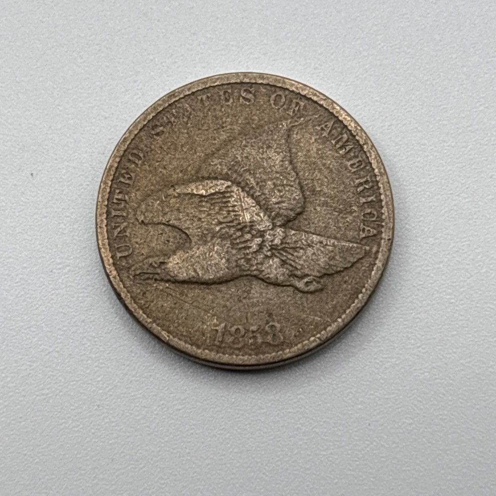 1858 FLYING EAGLE CENT, VG/F  ~  SMALL LETTERS,