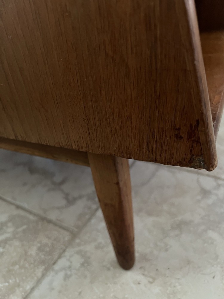 MCM Drexel Declaration Stepped Side Table - Kipp Stewart Walnut End Table 1962