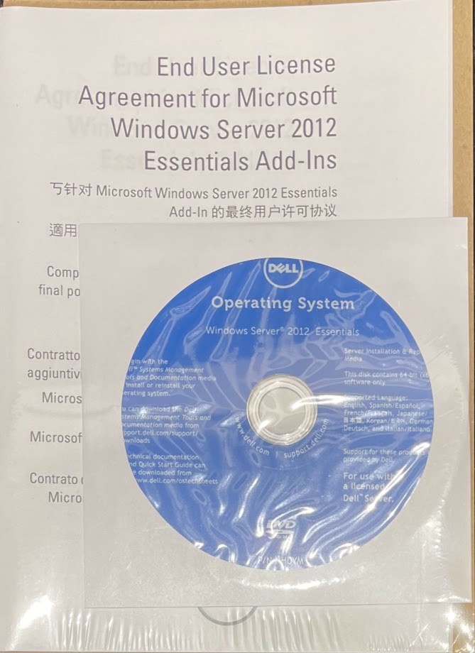 Microsoft Windows Server 2012 Essentials Add Ins Edition Install Media / KFCTG