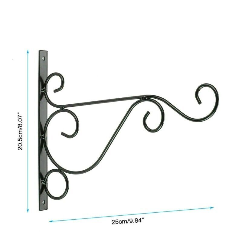 2Pack Black Hanging Brackets Wall Hooks for Bird Feeder Lanterns Wind Chimes
