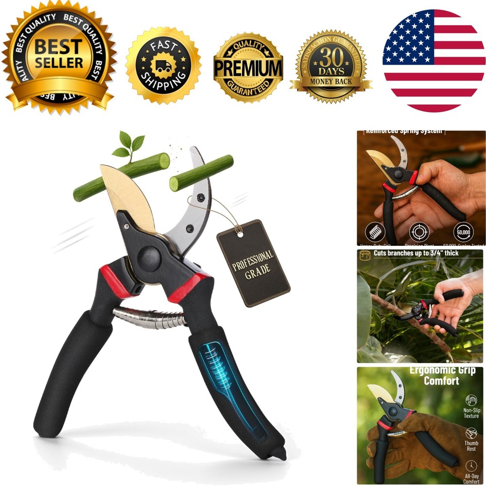 Lightweight 8-Inch Pruning Shears - Ideal for Precision Cuts on Light Branches