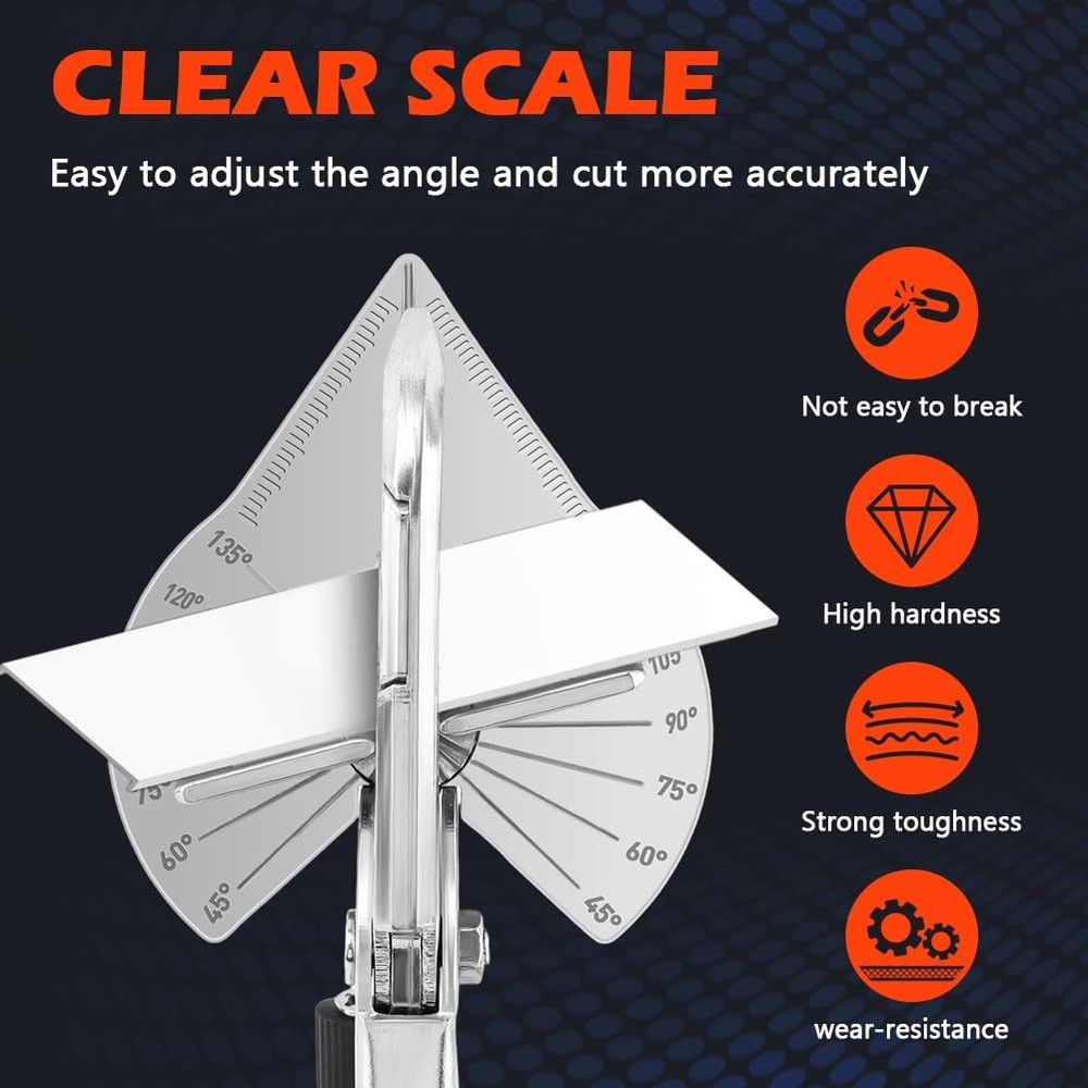 Multi Angle Miter Shear Cutter Hand Tool 45-135 Degree Adjustable Angle Shears