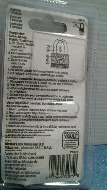 Master Lock Laminated Steel Double Locking Padlock (3DLH) FS