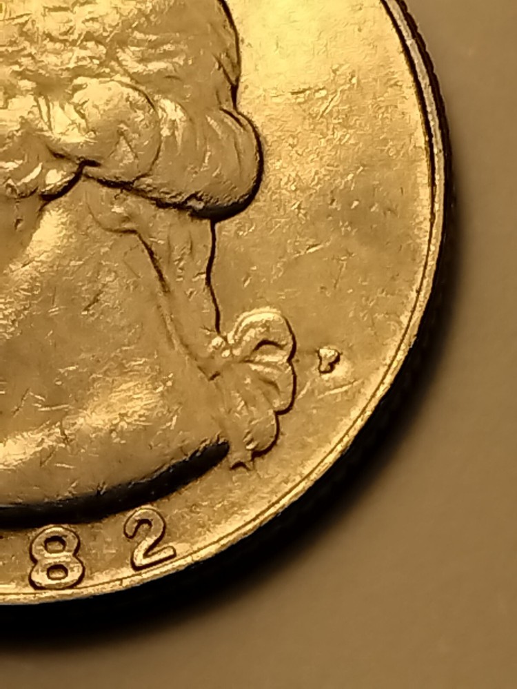 1982 P WASHINGTON QUARTER FILLED IN MINT MARK ERROR Circulated