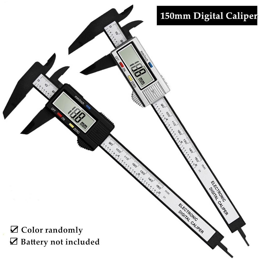 150mm Digital Caliper Micrometer Gauge Vernier Measuring Ruler Nobattery Plastic