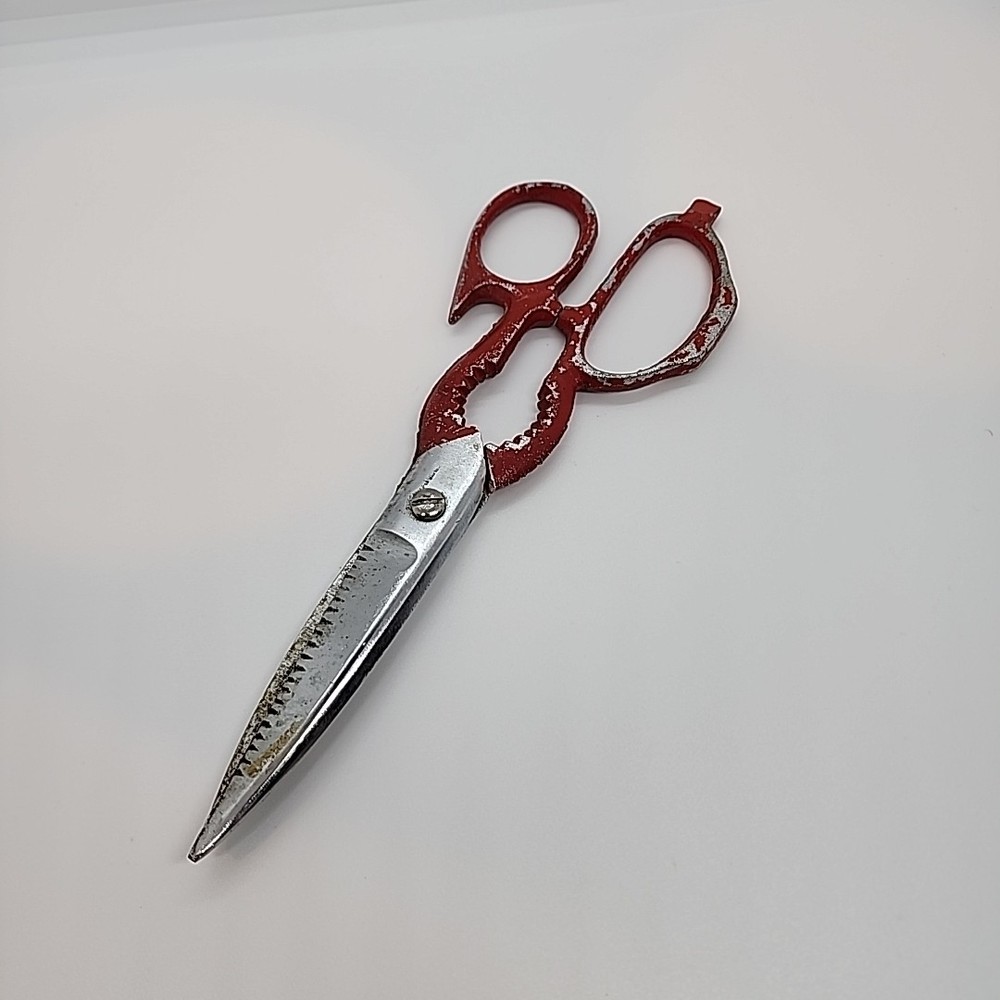Vintage Red Kitchen Shears Scissors Jar Claw Bottle Opener Nut Cracker