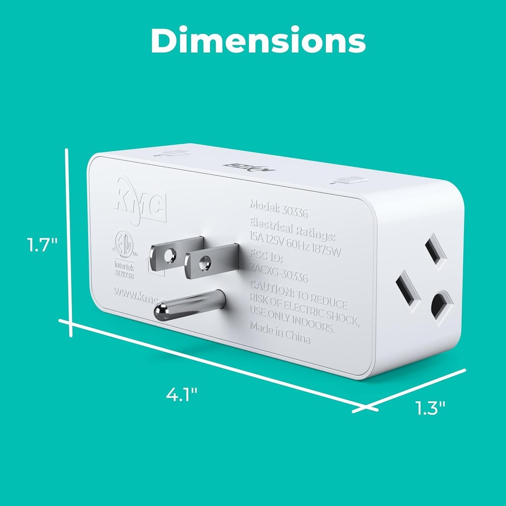 4-Pack Smart Plug, 3-Outlet Extender, WiFi Compatible with Google & Alexa